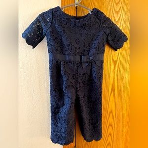 Janie and Jack blue lace romper size 12-18 months.
